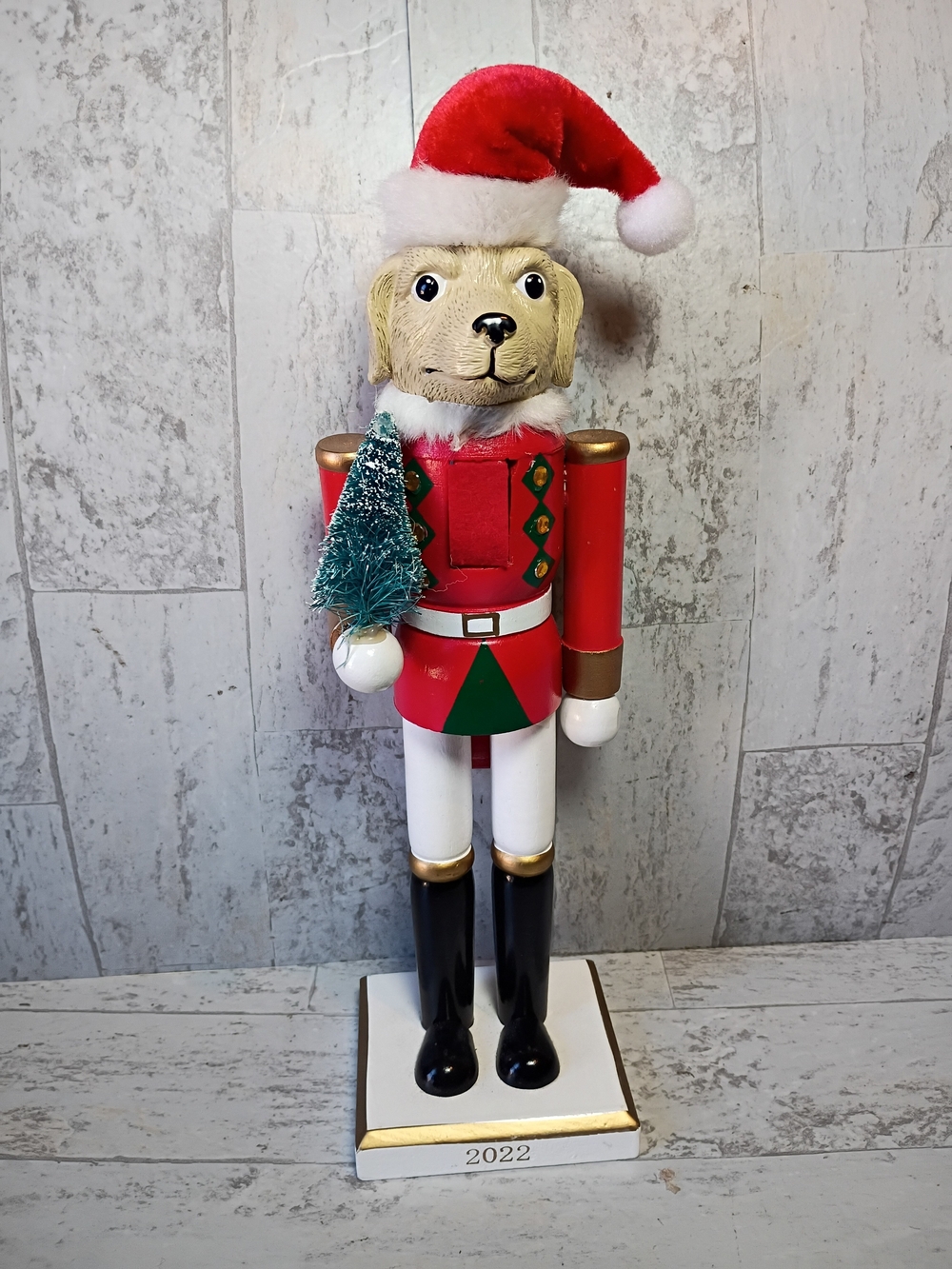 Wondershop 2021 14" WOODEN DOG NUTCRACKER Christmas Holiday